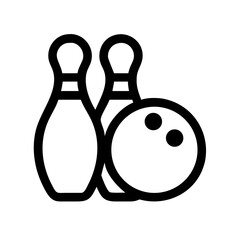 Icon of a bowling ball and pins representing the sport