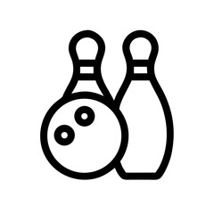 Icon of a bowling ball and pins representing the sport