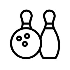 Icon of a bowling ball and pins representing the sport