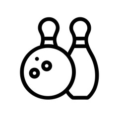 Icon of a bowling ball and pins representing the sport