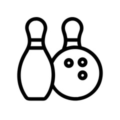 Icon of a bowling ball and pins representing the sport