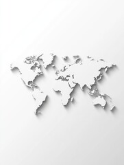 Embossed world map, minimalist design