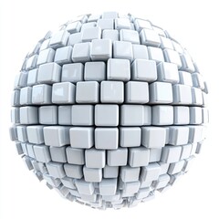 White cube sphere, geometric pattern