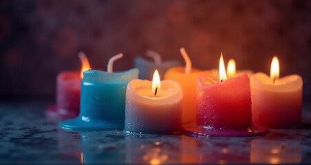 red candles on a dark background