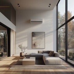 Air Conditioner in a Modern Living Room.