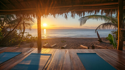 Tranquil Sunset Beach Yoga Studio