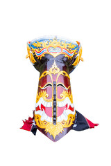 The mask of the carnival of thailand ghost mask on a white background. Phi ta khon festival