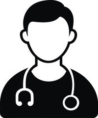 Vector illustration of a doctor with stethoscope - medical professional, healthcare worker, hospital and clinic concept