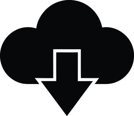 cloud download symbol icon vector illustration