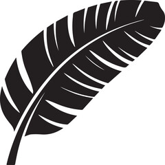 Obraz premium Banana Leaf in Silhouette Vector | Elegant Black Vector Art for Natural Illustration