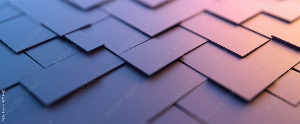 Aufkleber overlapping rectangles abstract geometric pattern in blue purple and orange color gradient backgroun