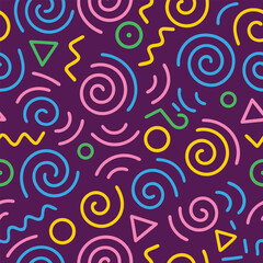 Colorful Retro Geometric Pattern - Vibrant Vector Design.