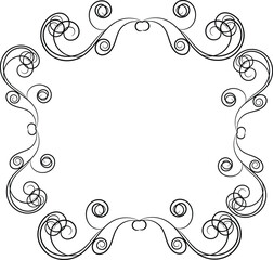 Elegant Black Swirl Frame Design for Invitations and Cards
