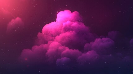 Fototapeta premium Pink, purple cloudscape, starry night