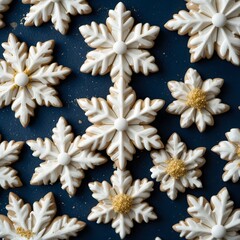 Fototapeta premium Delicate White Daisy Flowers on Deep Blue Background - Floral Pattern Photography for Botanical Design and Natural Elegance