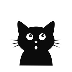 Black cat silhutte with white background 