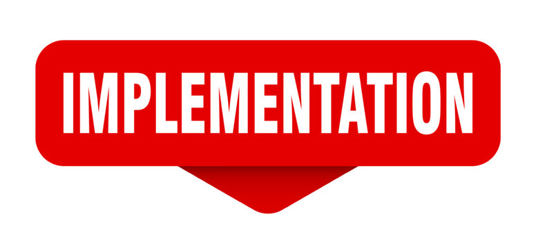 implementation sticker. implementation sign on transparent background