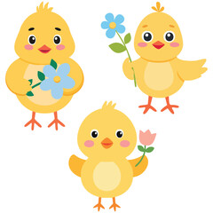 Cheerful Yellow Bird Cartoon Character