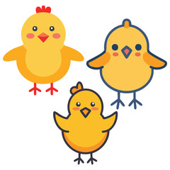 Cheerful Yellow Bird Cartoon Character