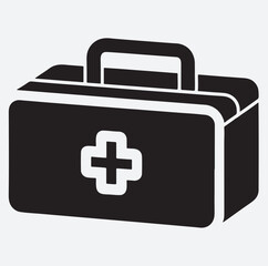 Obraz premium first aid box silhouette vector art illustration, first aid kit box