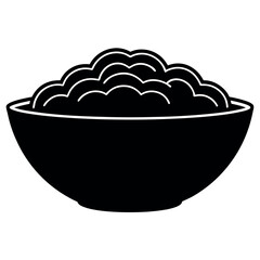 Simple black and white noodle bowls, perfect for food-themed designs.