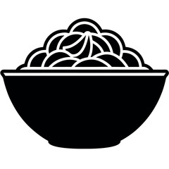 Simple black and white noodle bowls, perfect for food-themed designs.