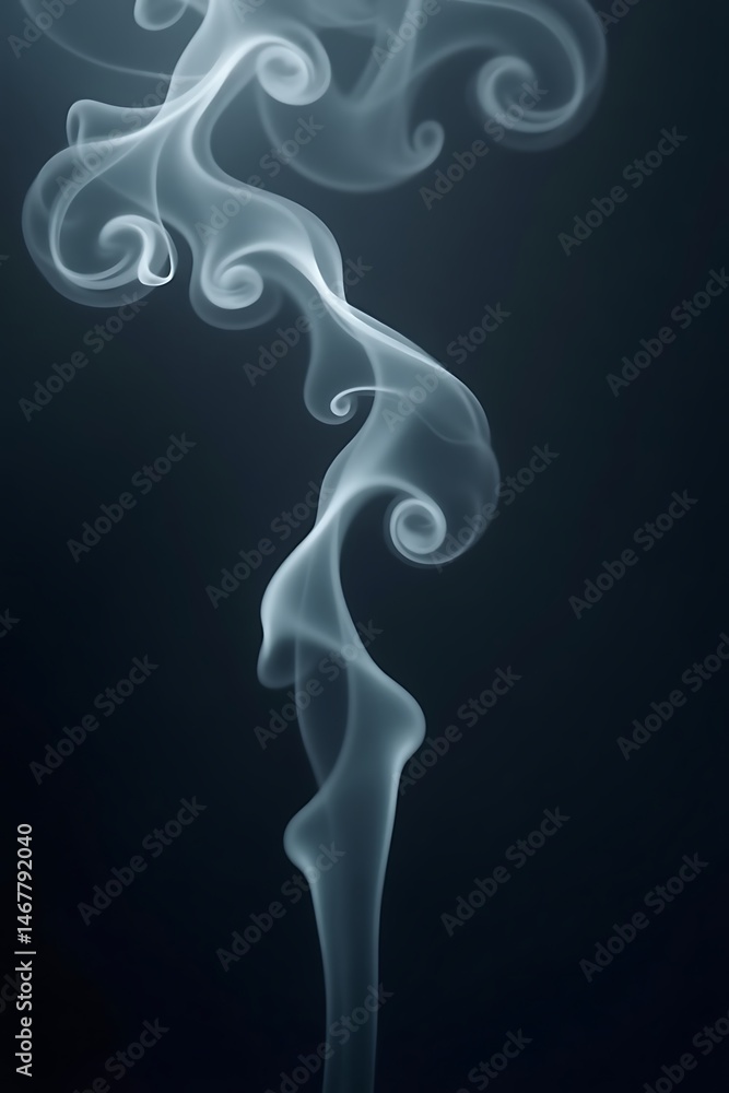 Poster elegant wisps of smoke swirling in an ethereal dance creating artistic abstract patterns against a d