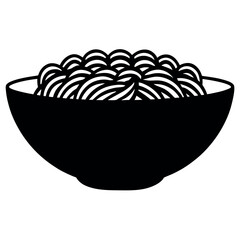 Simple black and white noodle bowls, perfect for food-themed designs.
