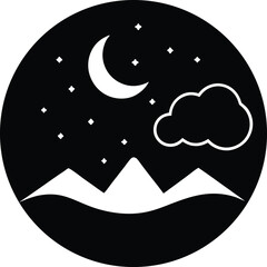 nightfall sky icon vector illustration