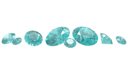 Set of blue Diamonds transparent background