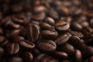 Naklejka premium Rich, dark roasted coffee beans.
