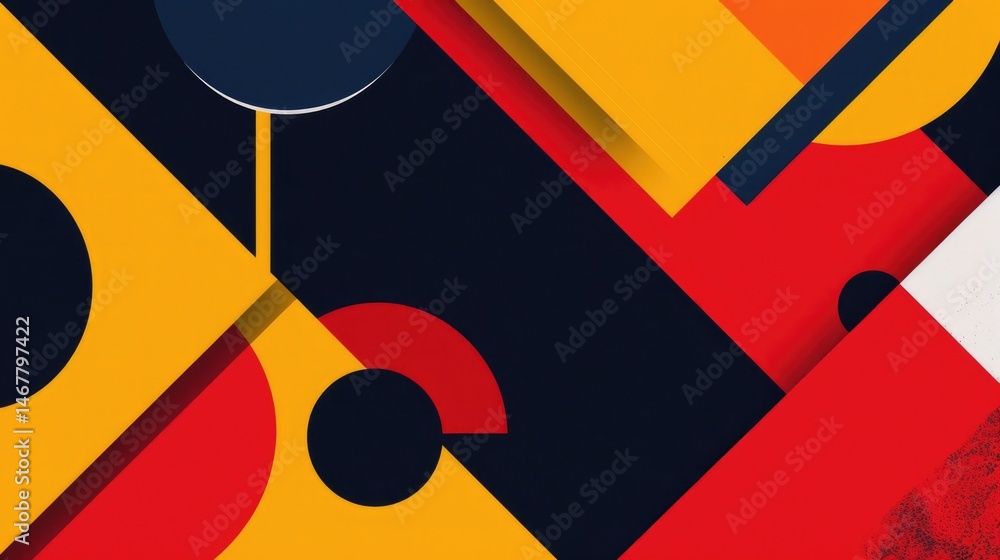 Aufkleber abstract vibrant geometric fractal shapes on surface of contemporary design express scene of seamles