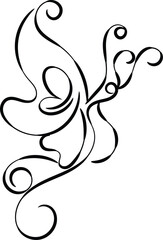 Elegant Black Line Art Butterfly Design for Decoration