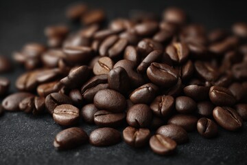Obraz premium Rich, dark roasted coffee beans.