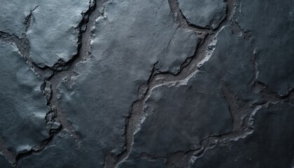 Obraz premium Top view of black and gray slate background. Dark stone texture or abstract grunge background, with cracks. Weathered surface, rough material. Good for architecture projects, design, backgrounds.