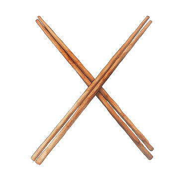Intercrossed wooden chopsticks offer an evocative representation of oriental dining culture