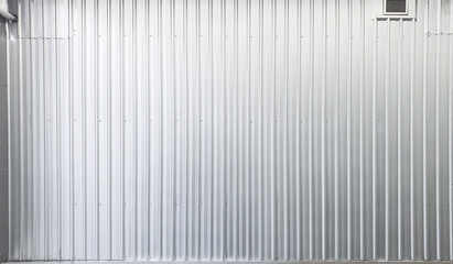 Metal sheet wall for industrial building, factory aluminum background and construction backdrop....