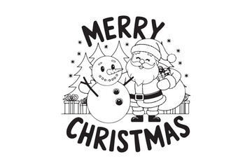 Merry Christmas Typography T-Shirt Design Festive Holiday Lettering Illustration