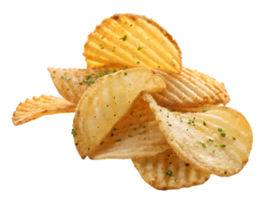 potato chips on  transparent background 