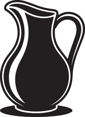 Pitcher Silhouette Black Vector Art Illustration