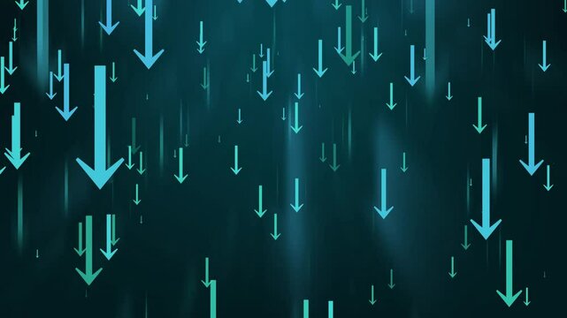 Abstract background with multiple downward arrows in warm tones, symbolizing decline or decrease