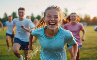 Children Running and Laughing on a Sunny Day