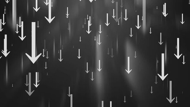 Abstract background with multiple downward arrows in warm tones, symbolizing decline or decrease