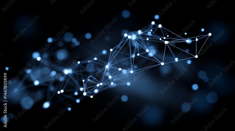 Poster abstract glowing network design - symbolizing connection, innovation, technology, data flow, and glo