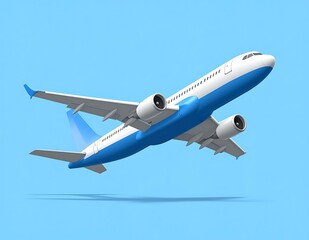 Obraz premium Airplane Flight Travel Journey Airliner Aviation Sky Blue