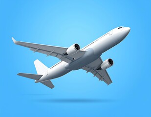 Obraz premium airplane, aircraft, plane, flight, travel, journey, sky, blue, white, passenger, airline, aviation, transport, jet, airliner, wings, engine, turbine, cockpit, window, clouds, altitude, atmosphere, hor