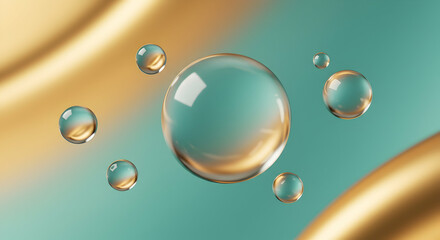 Close-Up of Water Droplets on Smooth Colorful Surface