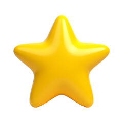 Yellow 3D Star Cartoon Icon Graphic Element isolated on transparent background