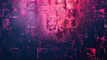 Abstract of complex glitch with pixel effect in graphic background use shading and monochrome to express pink color design, complexity through wave texture convey sense of horror digital scene. AIG53.