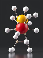 Catechol molecule made with balls, scientific molecular model. Chemical 3d rendering